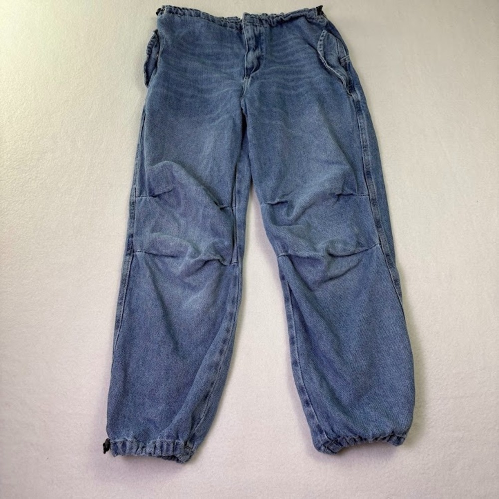 Zara Girls‎ Size 14 Denim Jeans Cinch Waist Double Knee Baggy